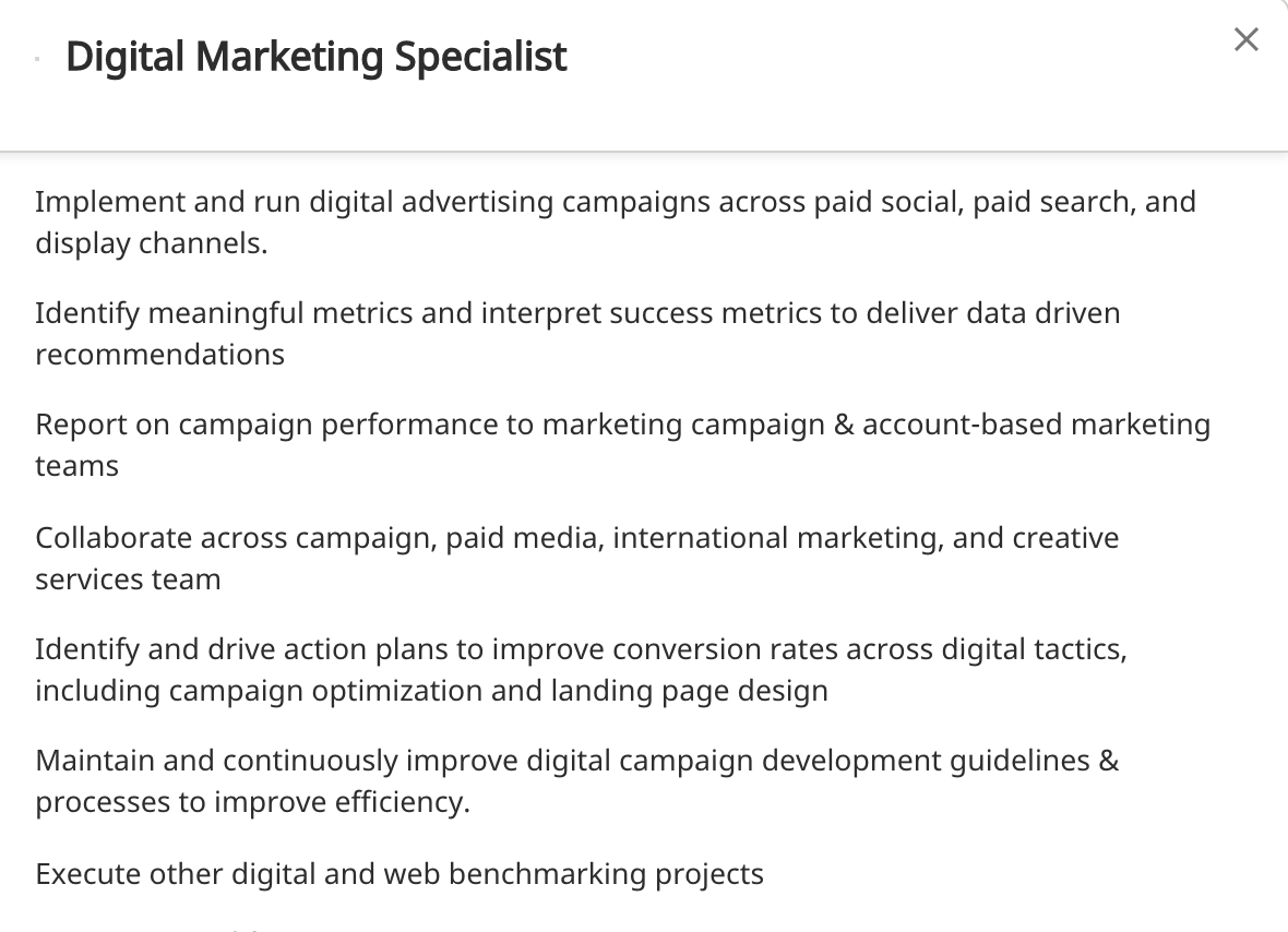 Entry-Level Digital Marketing Job Posting