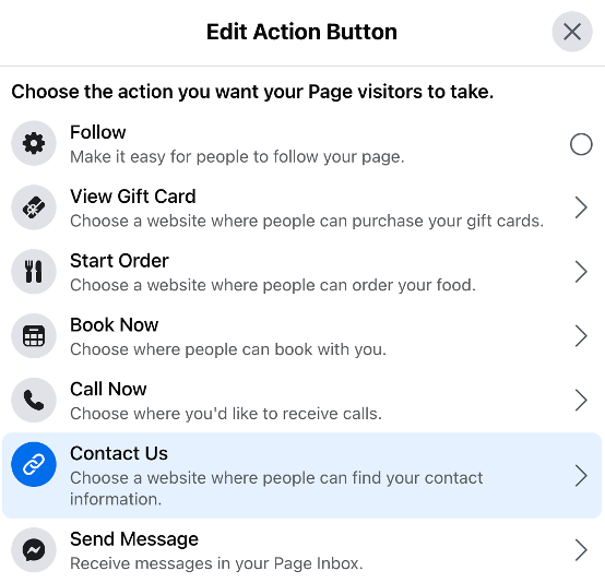 Facebook CTA Buttons