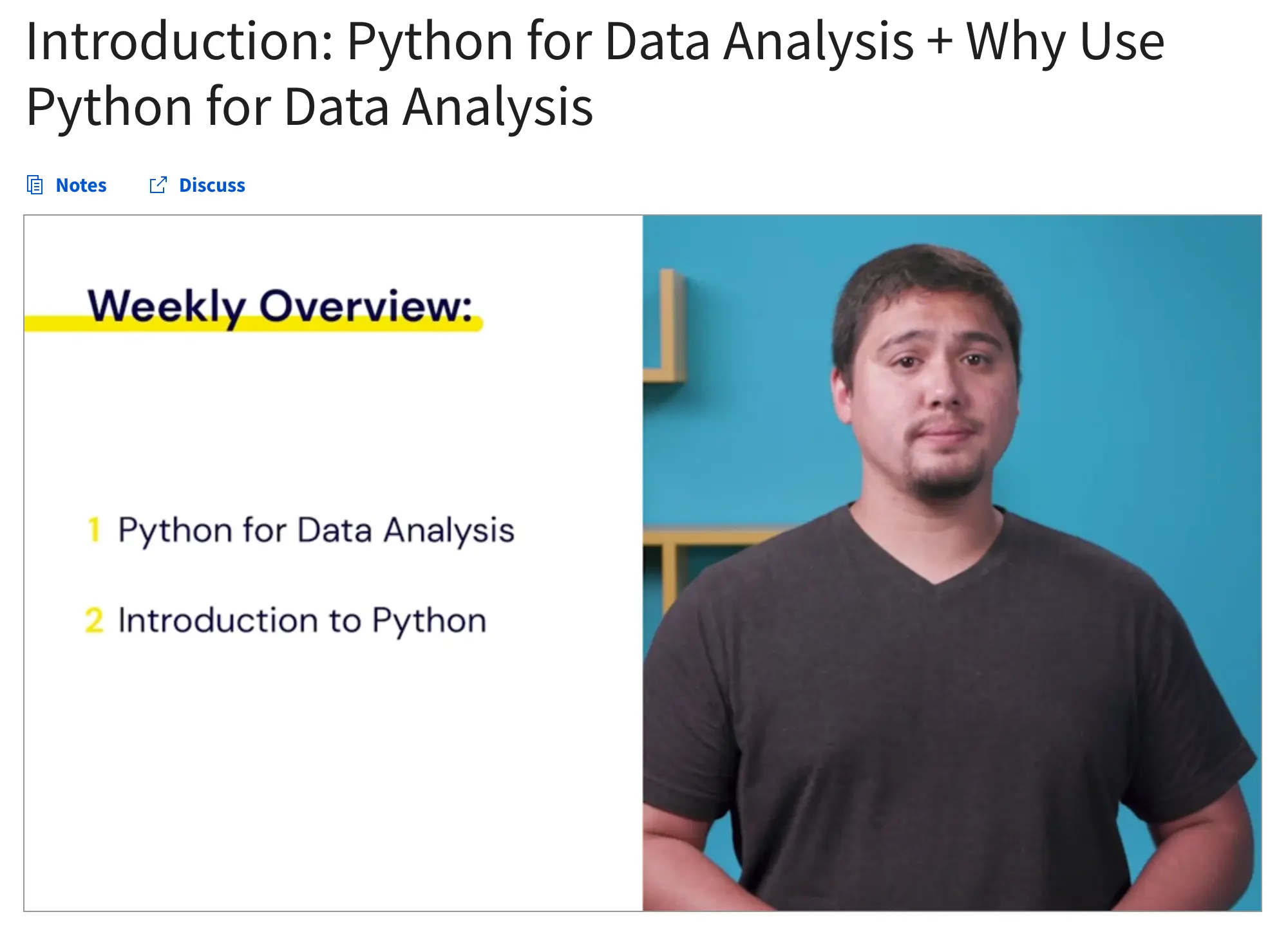Introduction to Data Analytics Course