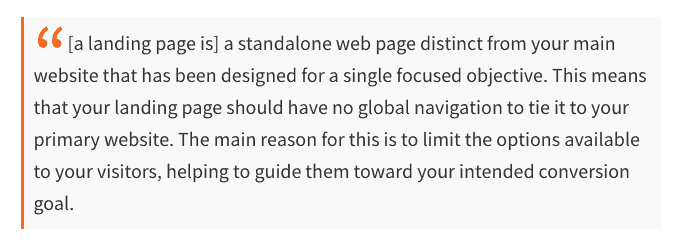 landing page definition