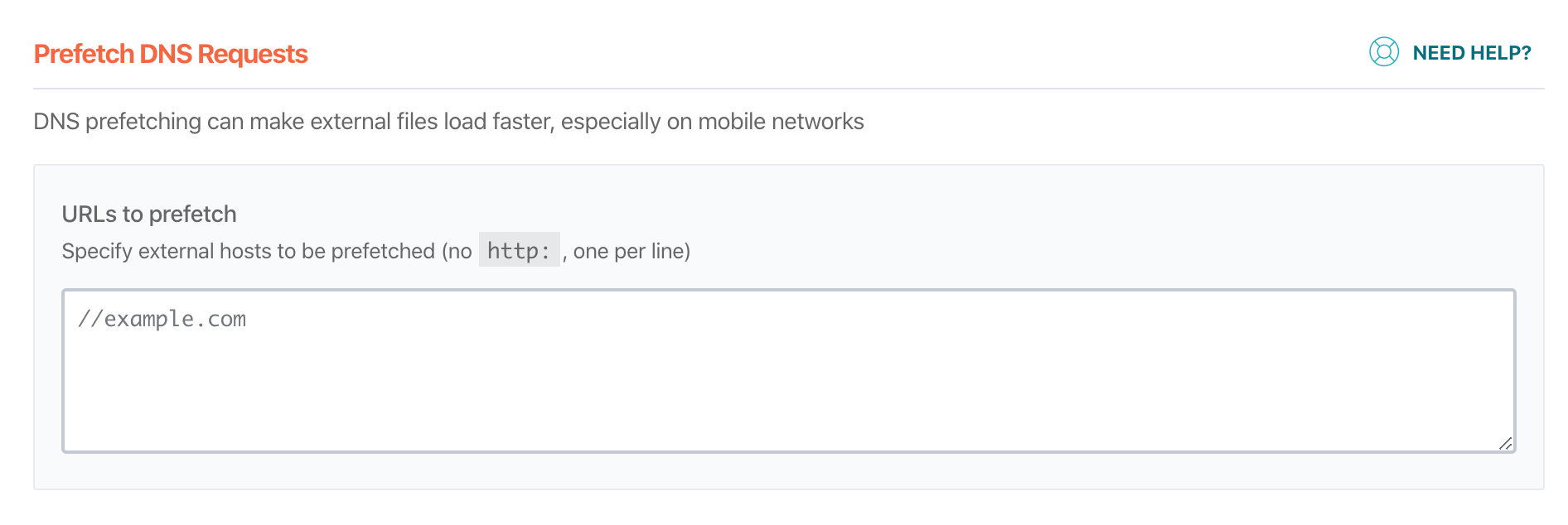 prefetch DNS settings