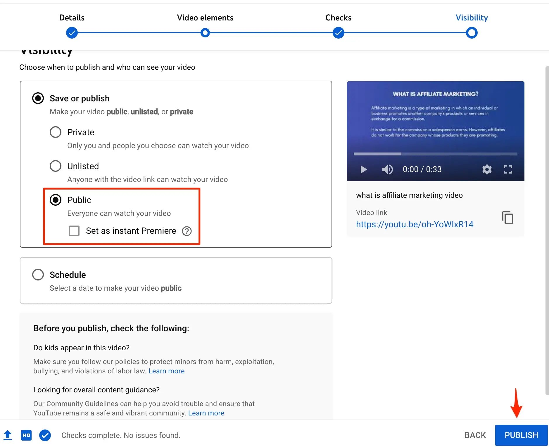 How to Publish YouTube Video