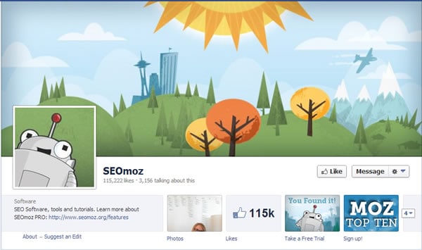 SEOMOZ Facebook Page