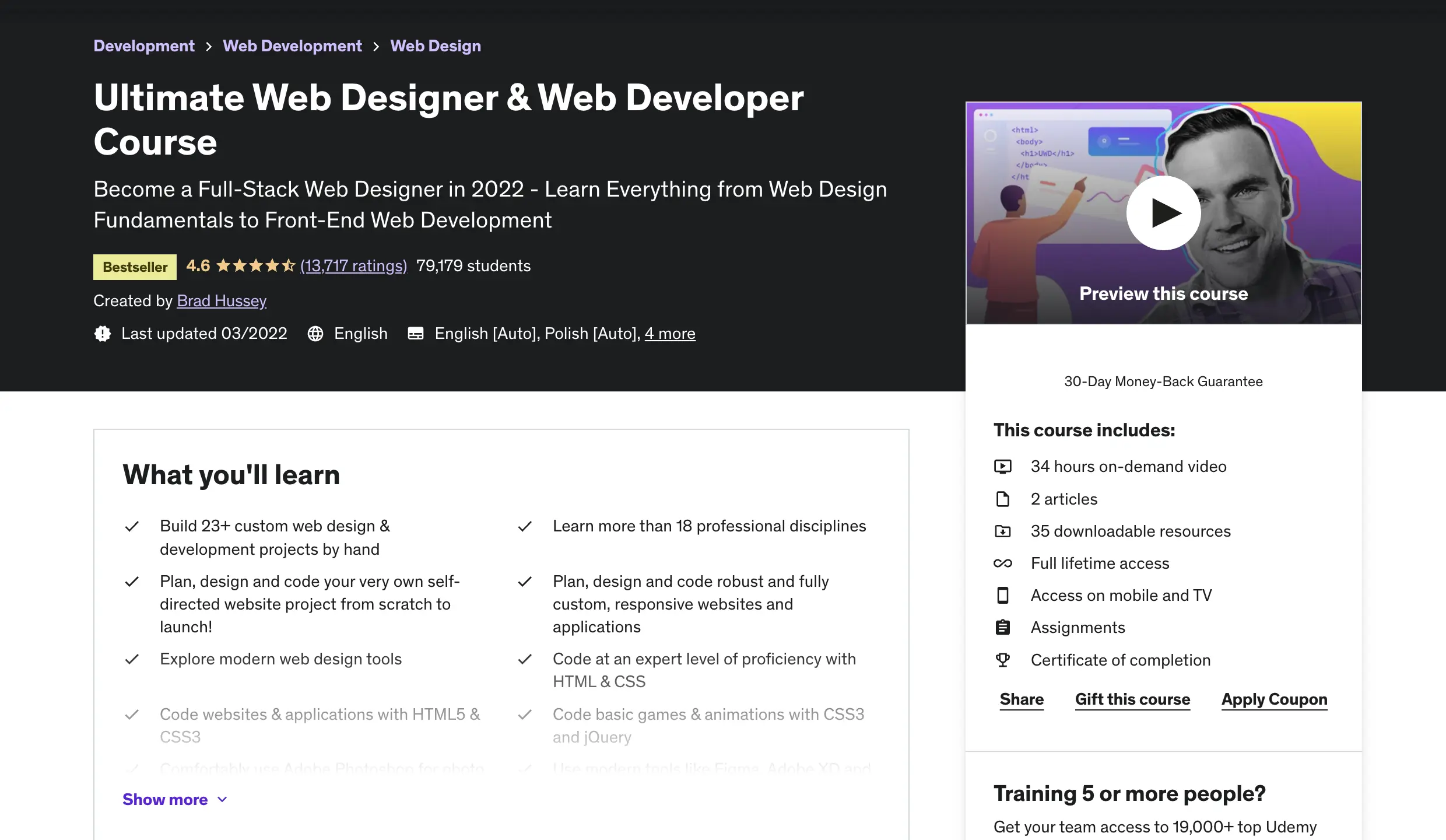 Ultimate Web Designer & Web Developer Course